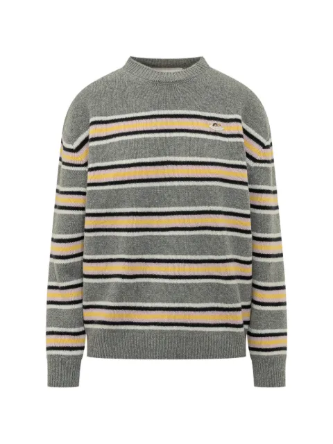 Fiorucci Angels-patch striped sweater Grey W26PFKSW042KN05
