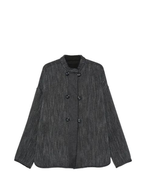 Emporio Armani double-breasted herringbone jacket Blue EW004904AF26562