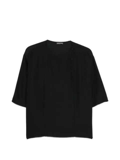 Emporio Armani button-detail round-neck blouse Black EW004844TE21431