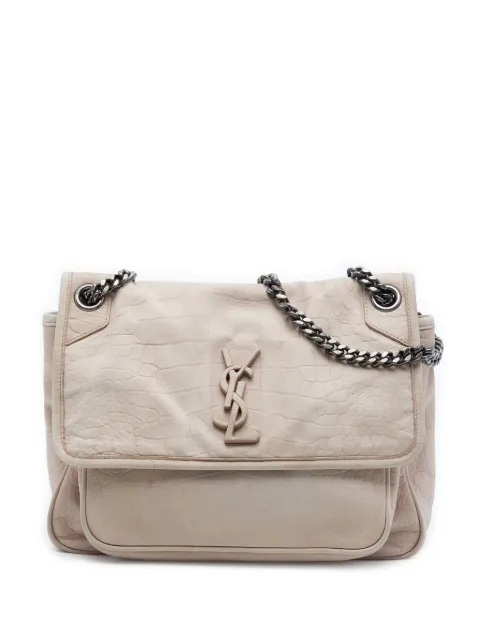 Saint Laurent Pre-Owned 2018 Medium Croc Embossed Nubuck Niki shoulder bag Brown R4BF0PMC6Y0QG6P2