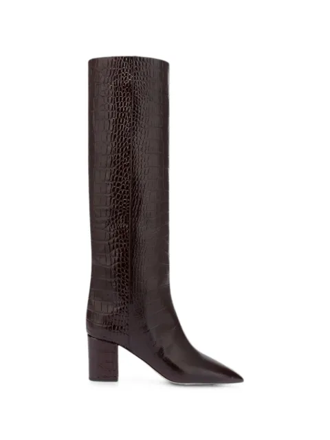 Paris Texas Anja crocodile-embossed leather boots Brown PX1019XCOCO