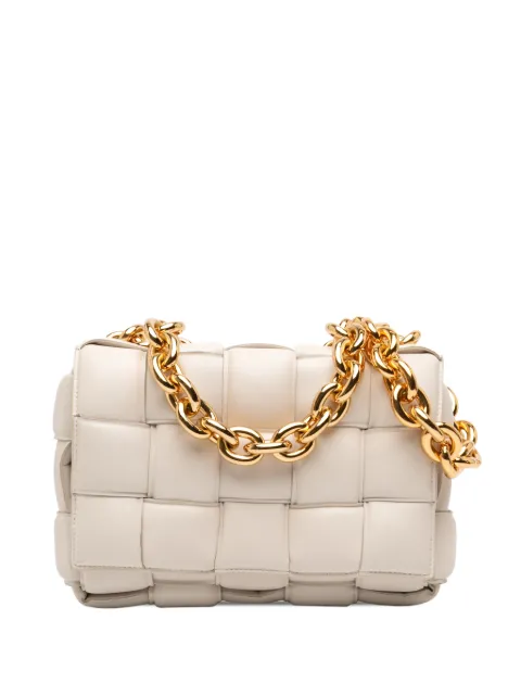 Bottega Veneta Pre-Owned 2012-2026 Nappa Intrecciato Padded Chain Cassette satchel White BVC5FHBJDPD9VPZ0