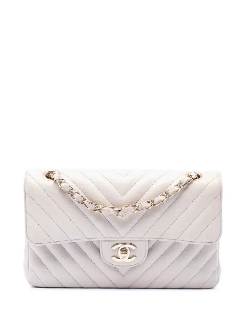 CHANEL Pre-Owned 2018-2019 Small Classic Chevron Caviar Double Flap shoulder bag White ZRK5J1JKBQJ1HHYR