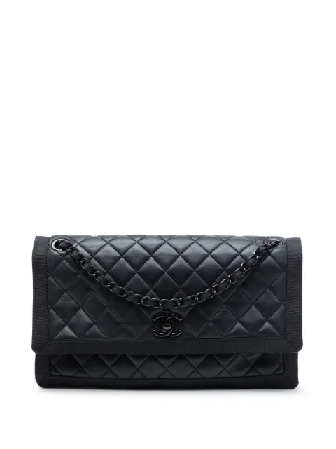 CHANEL Pre-Owned 2015-2016 CC Quilted Lambskin and Grosgrain So Black Flap shoulder bag Black 8X1JFCZX4JUJV9TC