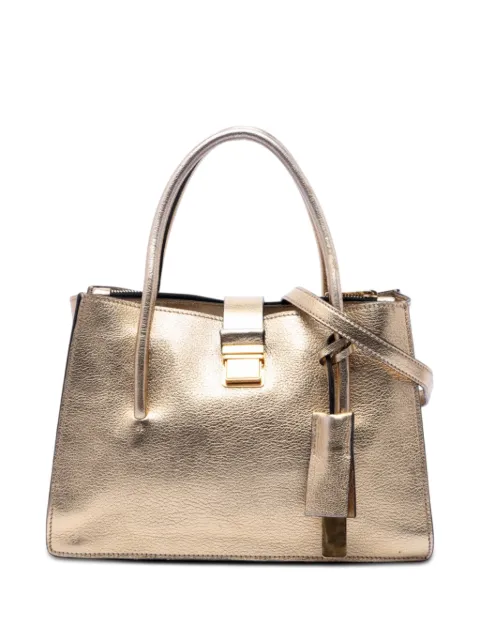 Miu Miu Pre-Owned 2010-2026 Metallic Goatskin Madras Push Lock Tote satchel Gold WO1QALR3QTE4YJJZ