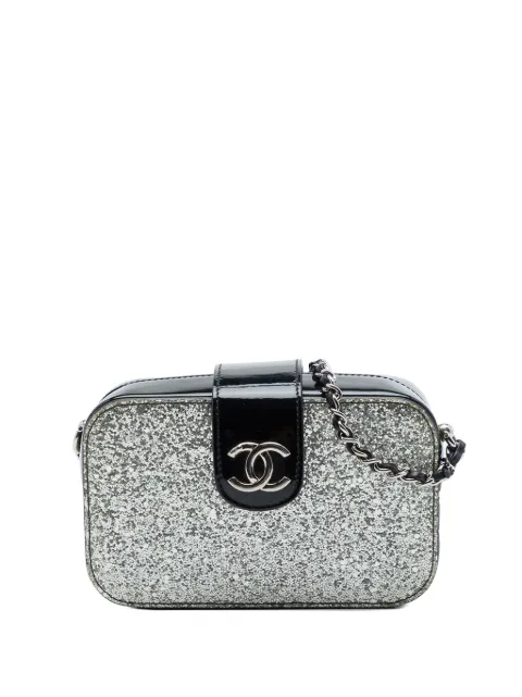 CHANEL Pre-Owned 2018 Glitter Patent Evening On The Moon Camera Case crossbody bag Black W3NLMFKMNW4CKGZL