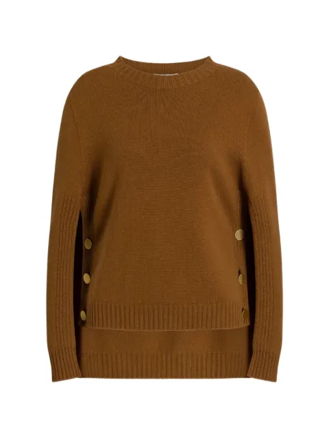 Alberta Ferretti button-embellished cape-style sweater Brown UA09086603