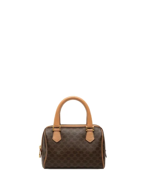 Celine Pre-Owned 2014 Mini Macadam Coated Canvas boston bag Brown XR4LQADPM6M2I3JA