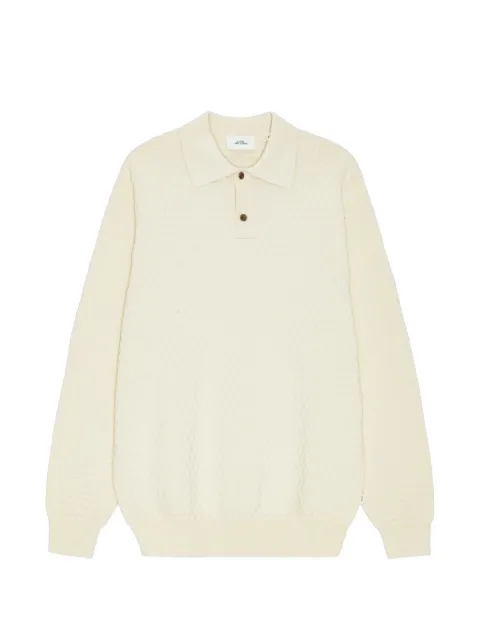 Les Deux textured-knit polo shirt White 1002171218