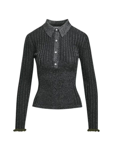 Essentiel Antwerp ribbed-knit polo shirt Grey KARANK2WN