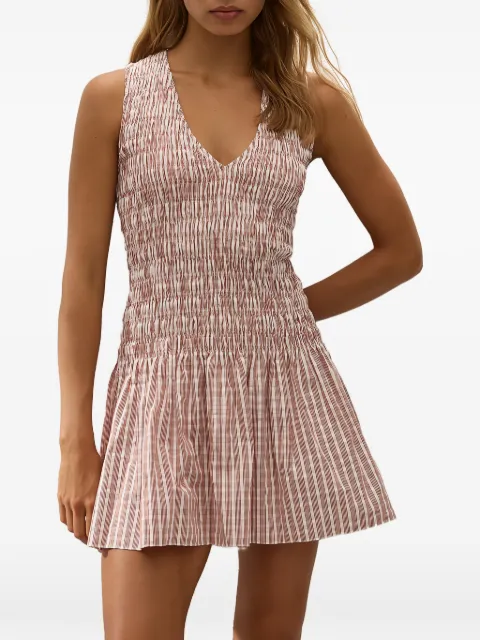 Faithfull shirred Palomar check dress Pink FF5254