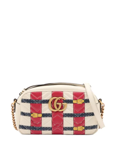 Gucci Pre-Owned 2000-2015 Small GG Marmont Matelasse Leather Trompe L Oeil crossbody bag White Y324LVV29TE4TRD1