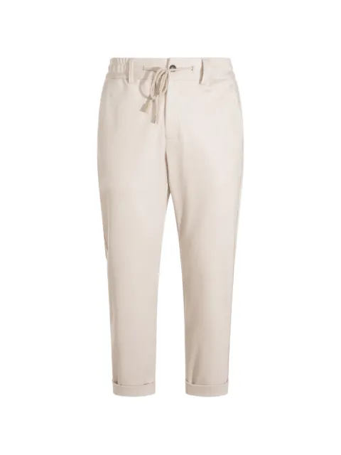 Eleventy drawstring-waist cuffed trousers Neutrals N70PANH06TES0N069