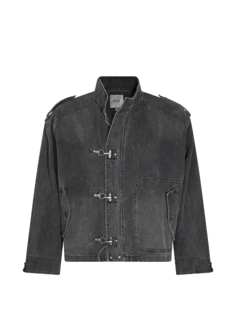 FOUND lobster-clasp epaulette denim jacket Black FOPF26JA023710027