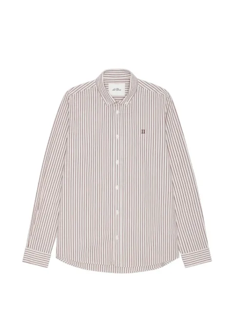 Les Deux striped embroidered-logo shirt Red 1002227654