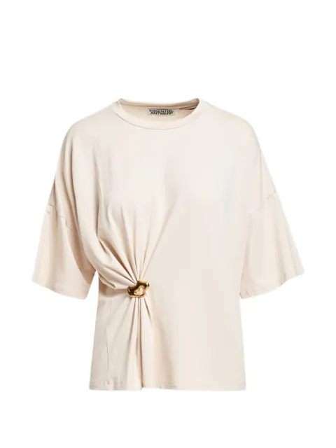 Essentiel Antwerp gathered hardware-detail T-shirt Neutrals KUBAOW01
