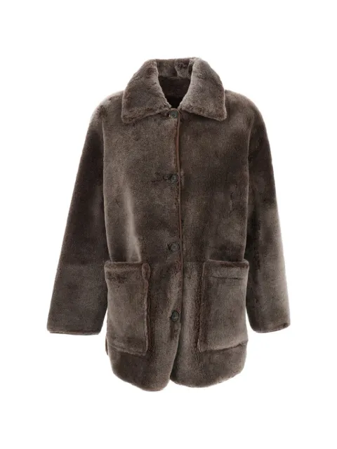 Arma shearling patch-pocket coat Brown 111L26608102