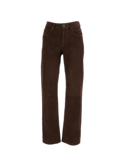 Arma straight-cut suede trousers Brown 006L26603602MUDBROWN