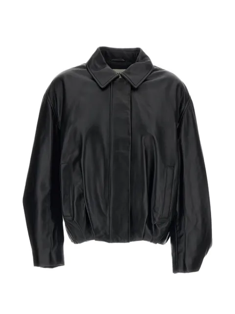 Arma Melis leather boxy-fit jacket Black 003L26600902BLACK