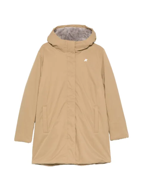 K-Way Sophie logo-patch hooded coat Neutrals K8144CW