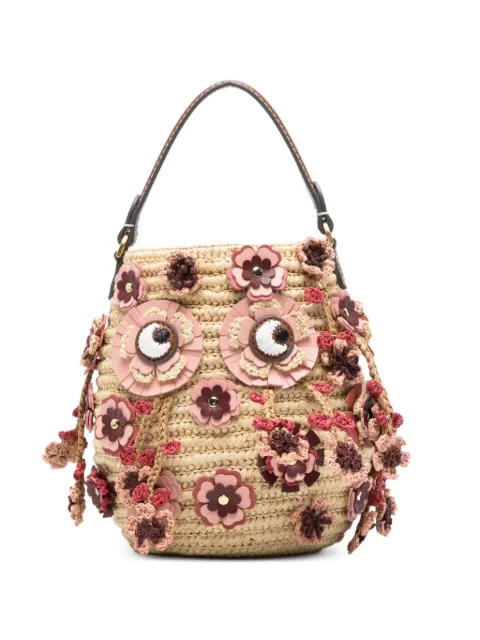 Anya Hindmarch floral-embellished tote bag Neutrals 206884