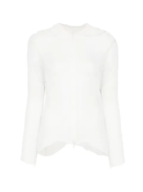 Issey Miyake pleated semi-sheer cardigan White IM66FJ430