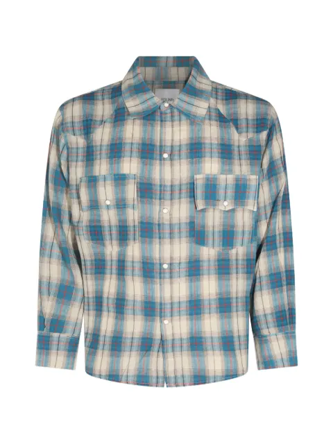 FOUND check-pattern Western shirt Blue FOPF26SR010120092