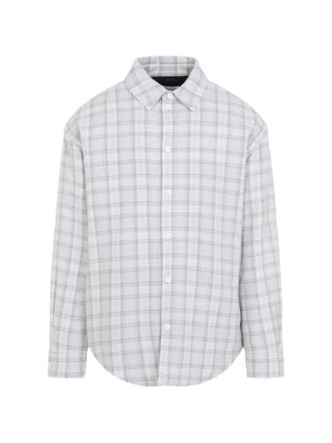 Off-White check-print cotton overshirt Grey 44MES01FF26F001050