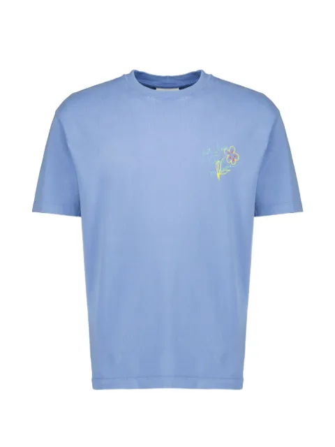 Drôle De Monsieur Esquisse slogan-print T-shirt Blue LTS188CO248
