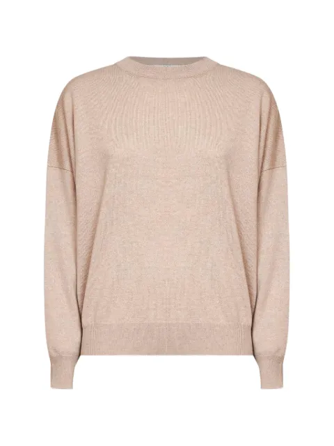 Brunello Cucinelli Monili-trimmed cashmere sweater Neutrals M12244410C9991