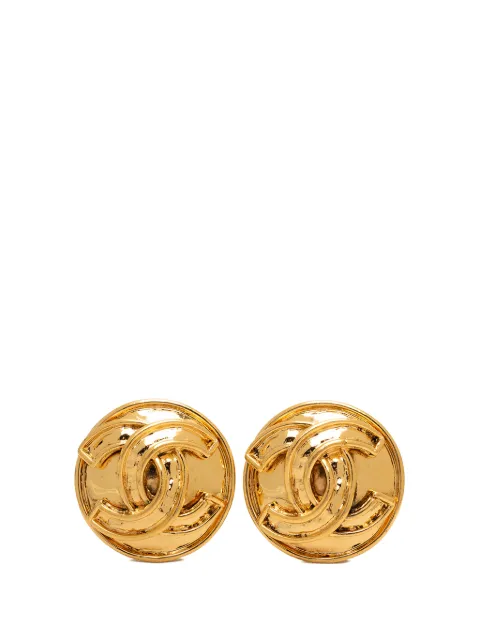 CHANEL Pre-Owned 1994 CC Gold Plated Button Clip On Earrings costume earrings Gold UCMGDPUSBKNYWNK3