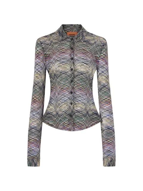 Missoni zigzag-knit button-down shirt Grey MIDS26WJ07BR015S