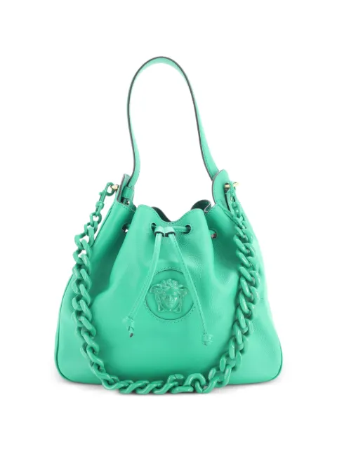 Versace Pre-Owned La Medusa Bucket Leather Large hobo bag Green V26XWIG35B7F5KTB