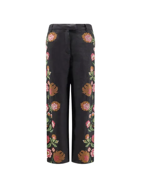 PHILIPPA 1970 Keila floral-embroidered trousers Black KEILAPANTSBLACK