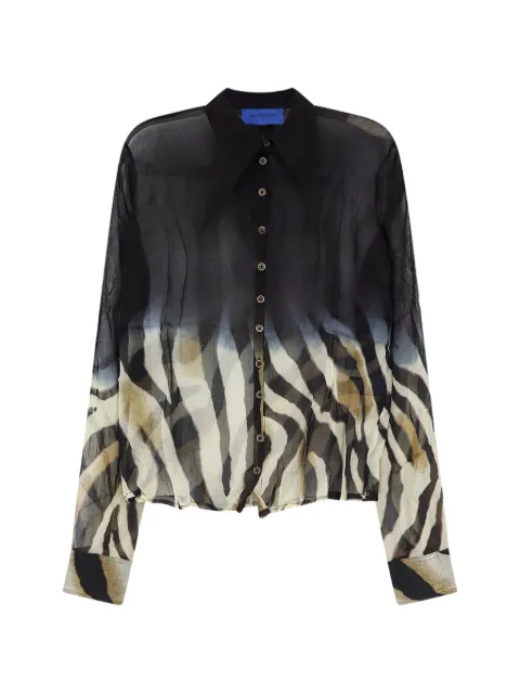 Mes Demoiselles zebra-print pointed-collar shirt Black 26WSRIZEBRA