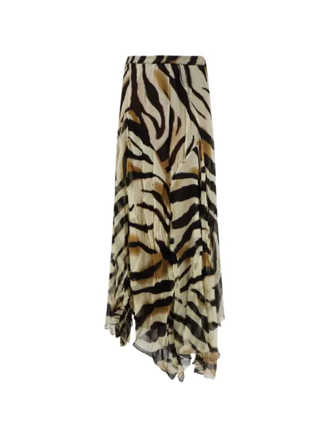 Mes Demoiselles Susu zebra-print elasticated maxi skirt Neutrals 26WSUSU