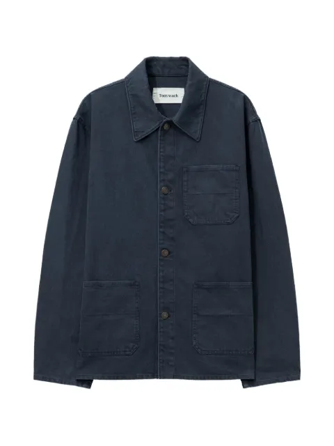 TONYWACK button-up patch-pocket shirt jacket Blue BF12CJ009