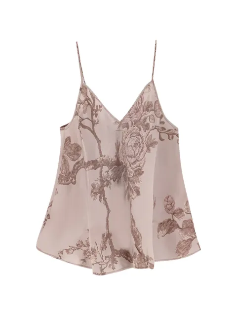 Mes Demoiselles Galo floral-pattern V-neck top Pink 26SGALO