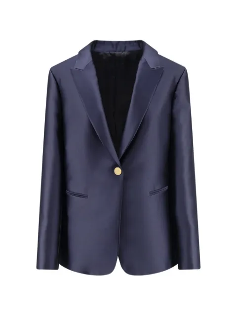 Alberta Ferretti Mikado single-breasted peaked-lapels suit jacket Blue 262UA05096628