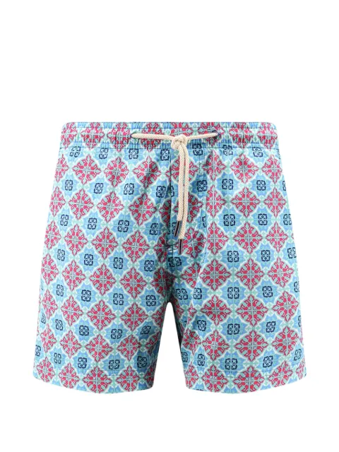 PENINSULA SWIMWEAR Panarea tile-print swim shorts Blue P26SBS002