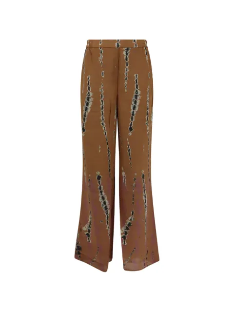 Mes Demoiselles printed silk trousers Brown 26WNOLANBROWN