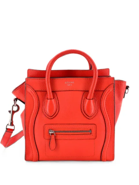 Celine Pre-Owned Luggage Bag Grainy Leather Nano crossbody bag Red YLWT7POBEZS505I6