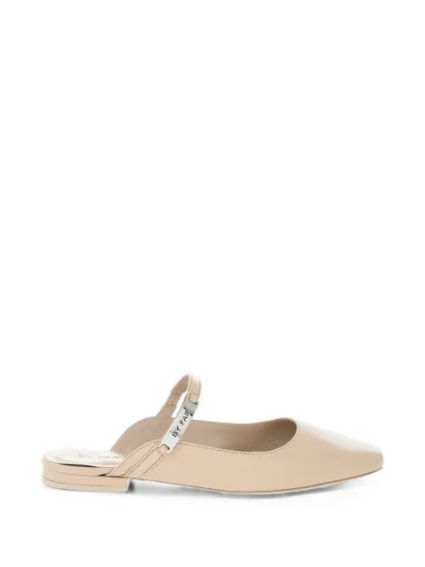 BY FAR Etta logo-plaque mules Neutrals 22CRETASDGRL0SD25
