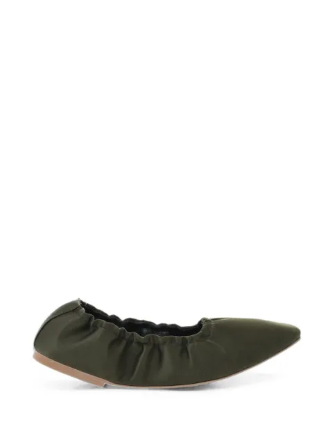 AERA satin square-toe ballet flats Green PF25HC008BR017CL014