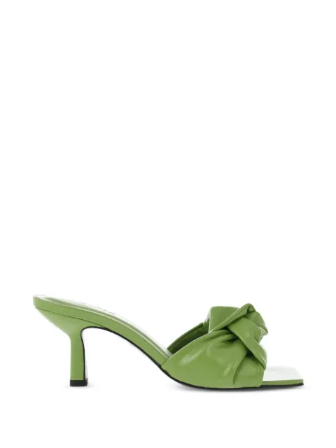 BY FAR Lana knotted leather mules Green 22CRLAMPSGG0PS25