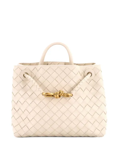 Bottega Veneta Pre-Owned Andiamo Top Handle Bag Intrecciato Nappa Small satchel White V2V6TILIS4TOJLW4