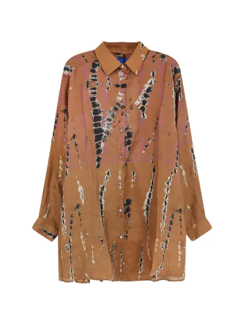 Mes Demoiselles tie-dye button-up shirt Brown 26WNUMARBROWN
