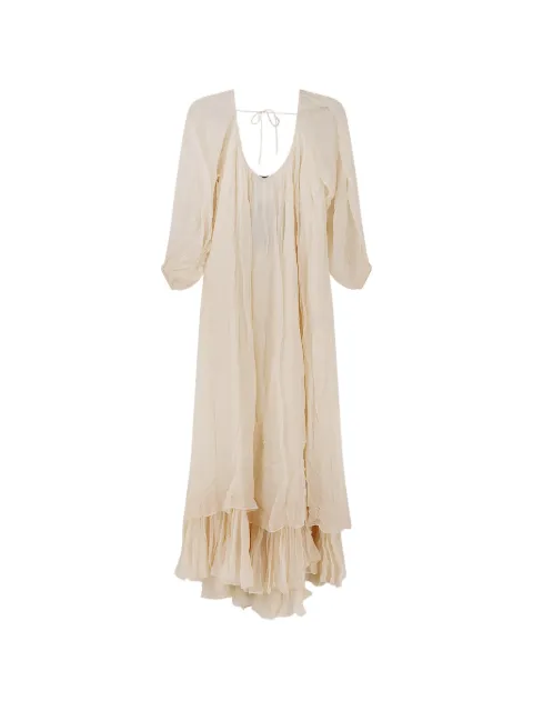 Mes Demoiselles ruffled tiered maxi dress Neutrals 26SCRASHECRU