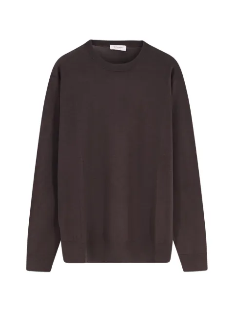 Bramani Cashmere ribbed-trim crew-neck sweater Brown GCU11785LPTNERO
