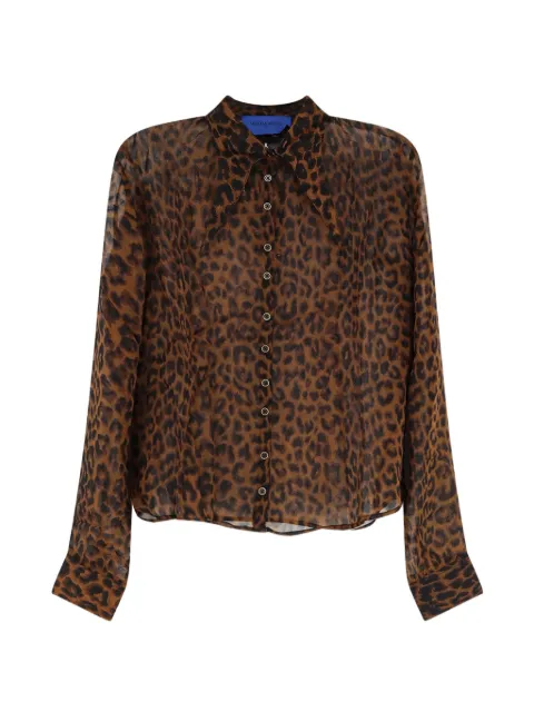 Mes Demoiselles leopard-print pointed-collar shirt Brown 26WSRI